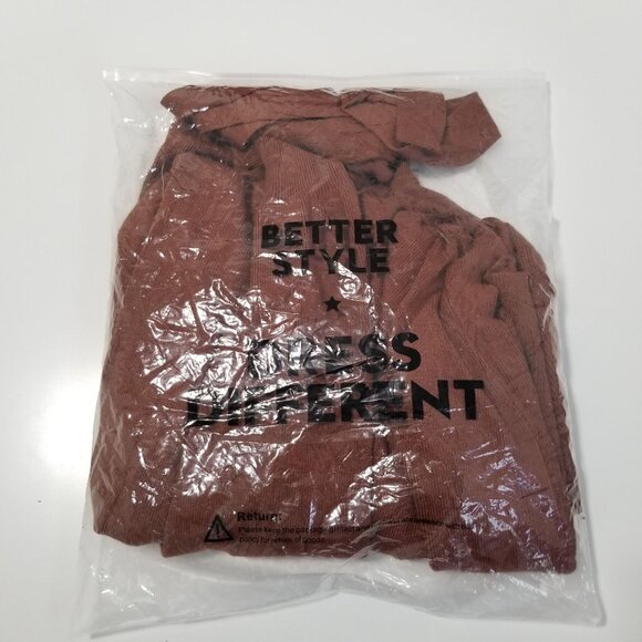 NEW Pink Queen Women's V Neck Maxi Knit Dress with Belt Color Brown Size M - Picture 8 of 8